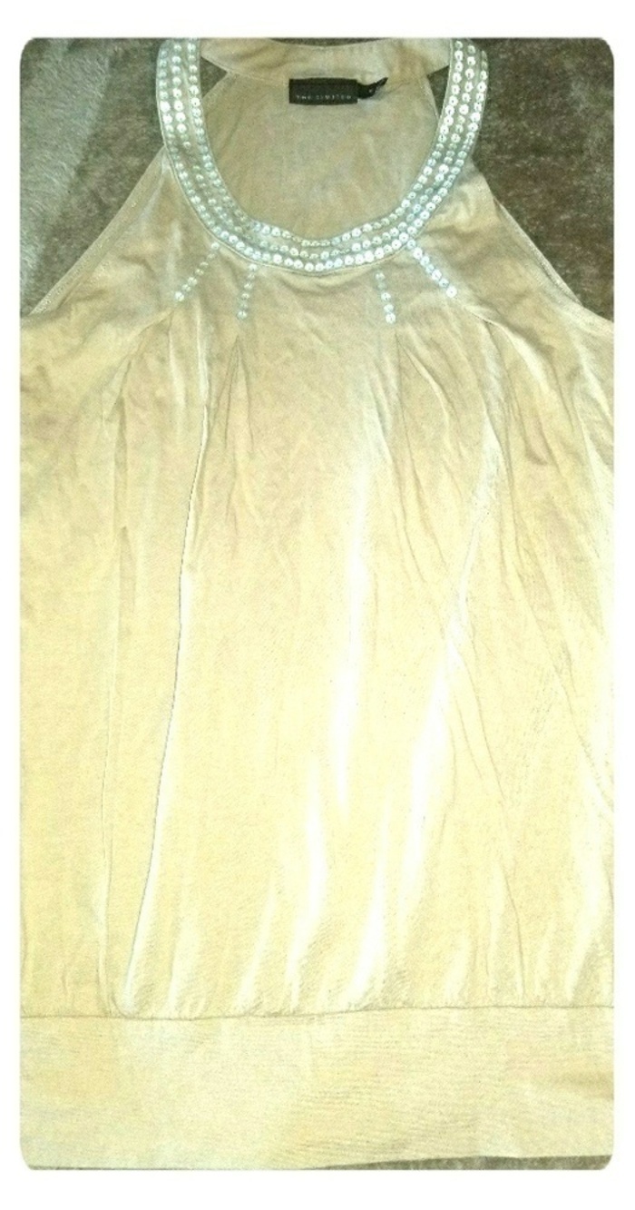 The Limited Womens Size M Sleeveless Top. Thick Banded Bottom. Flowy Bodice.